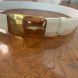 Gucci Tom Ford vintage white leather belt 75 cm, rare